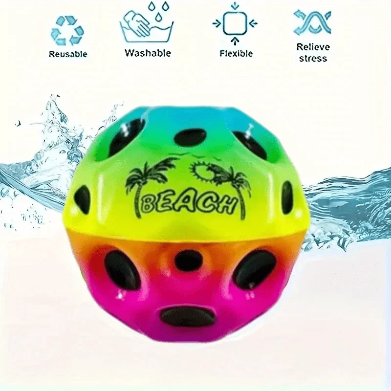 3/1pc Random Styles And Colors Pool Rebound Water Ball, Durable Floating Ball, High Elasticity Beach Ball - Colorful, Soft And Elastic, Suitable for Swimming Pools, Beaches And Outdoor Activities, Swimming Pool Accessories | Fun Swimming Pool Ball view 4