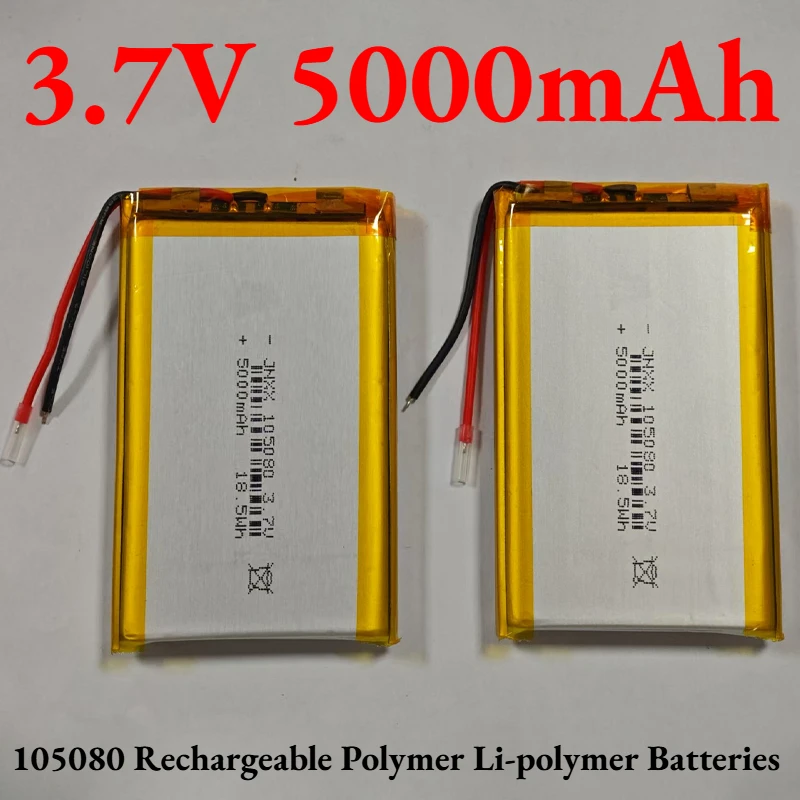 

3.7V 5000mAh 105080 Lithium Polymer Battery Smart Home MP3 Speaker Lithium Ion Battery for Dvr GPS Mp3 Mp4 Cell Phone Speaker