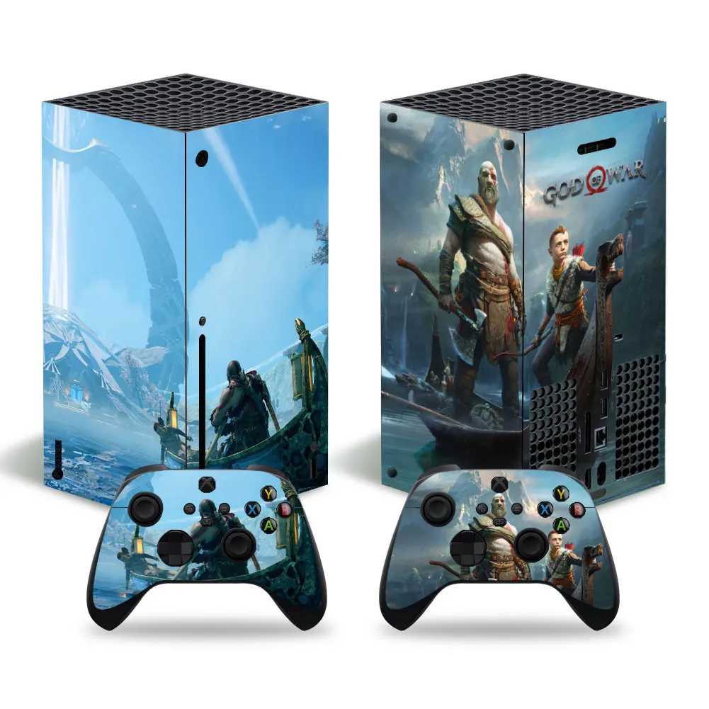 إله الحرب لعبة Xbox سلسلة x الجلد ملصقا صائق غطاء XSX الجلد وحدة و 2 تحكم الجلد ملصقا الفينيل XboxseriesX