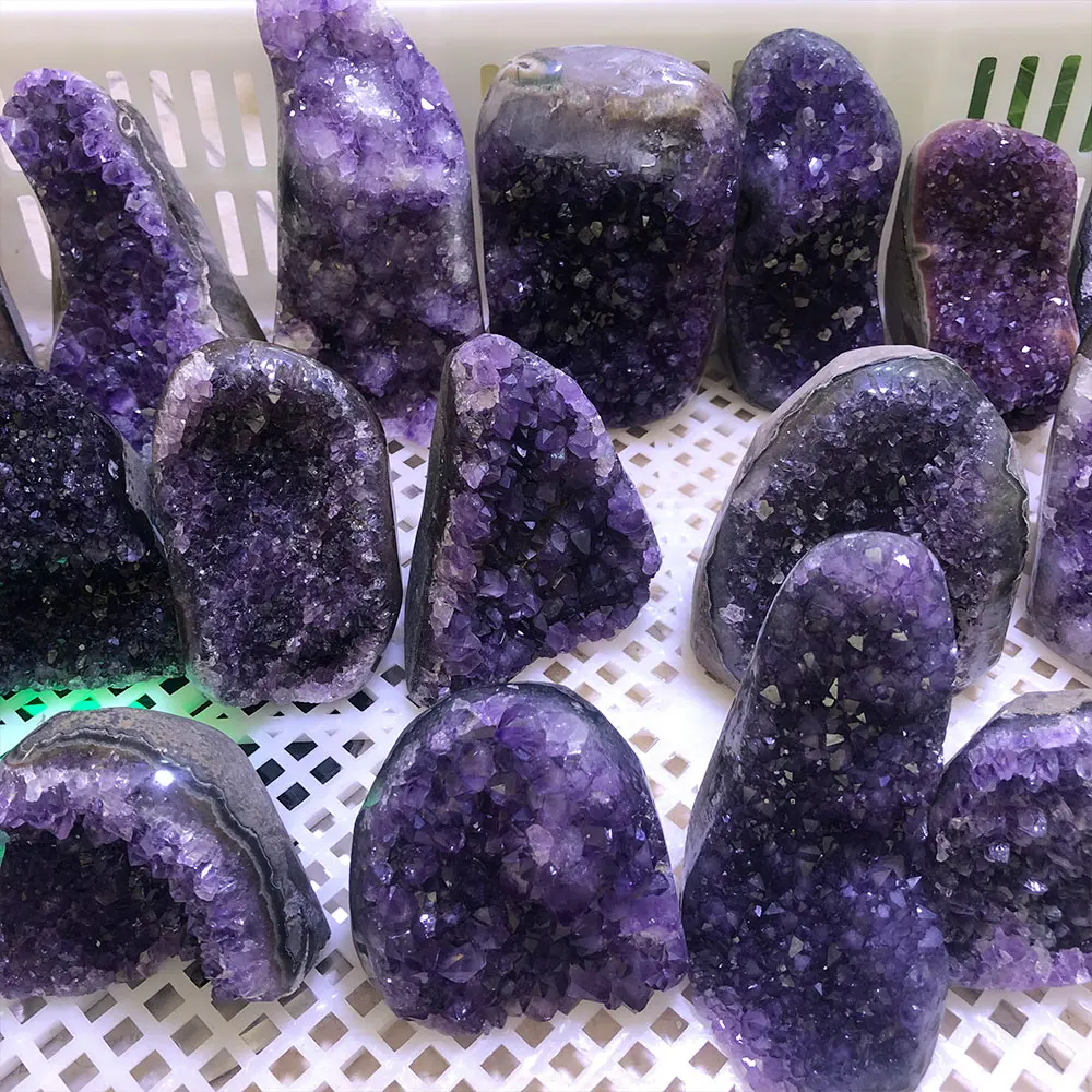 

1pc Natural Amethyst Crystal Cluster Geode Raw Crystals Healing Stone Ore Mineral Quartz Home Decor Spiritual Feng Shui Gemstone