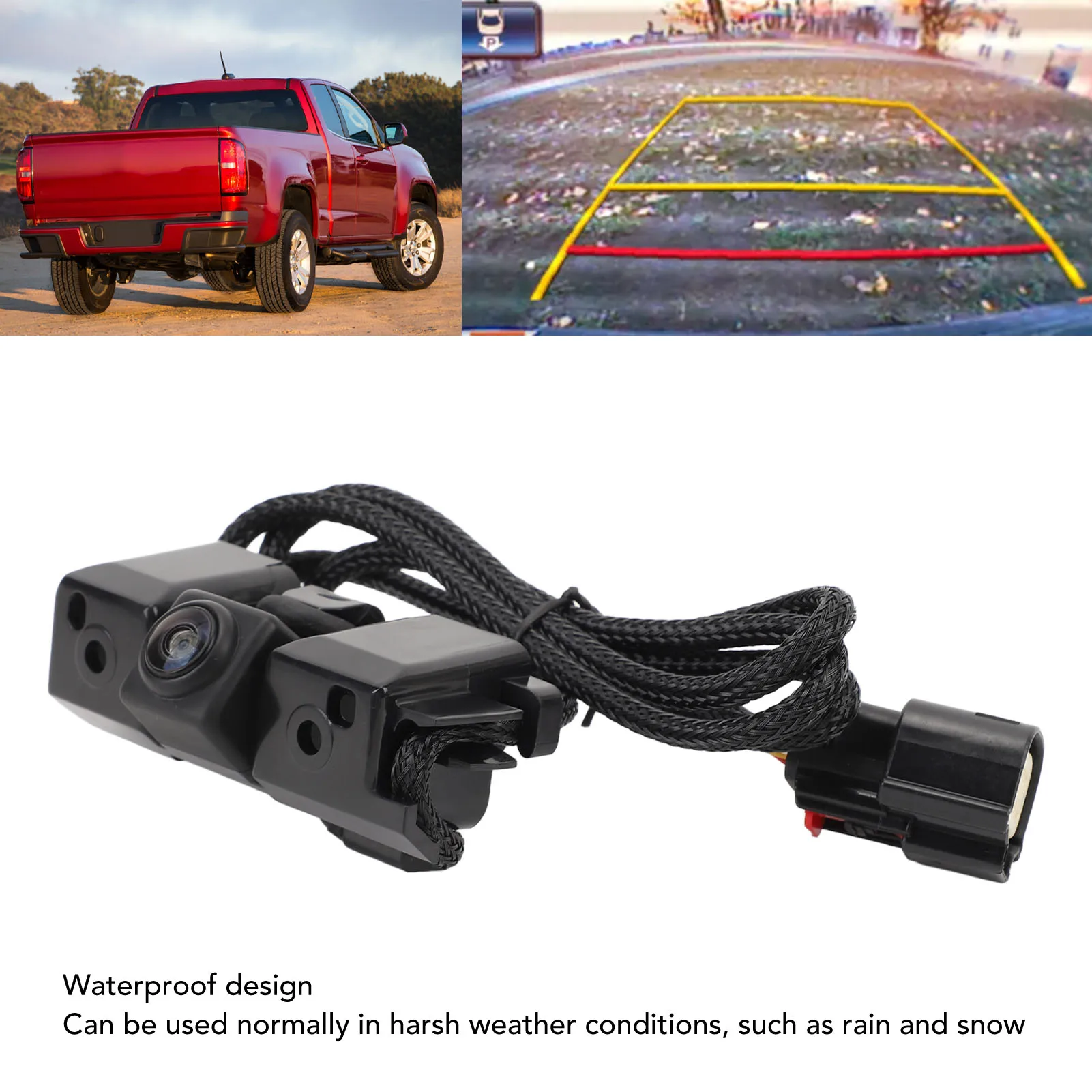 Cámara de visión trasera Cámara de visión trasera Impermeable Imagen clara Seguridad mejorada Fácil de instalar 84143039 para vehículos 14900559