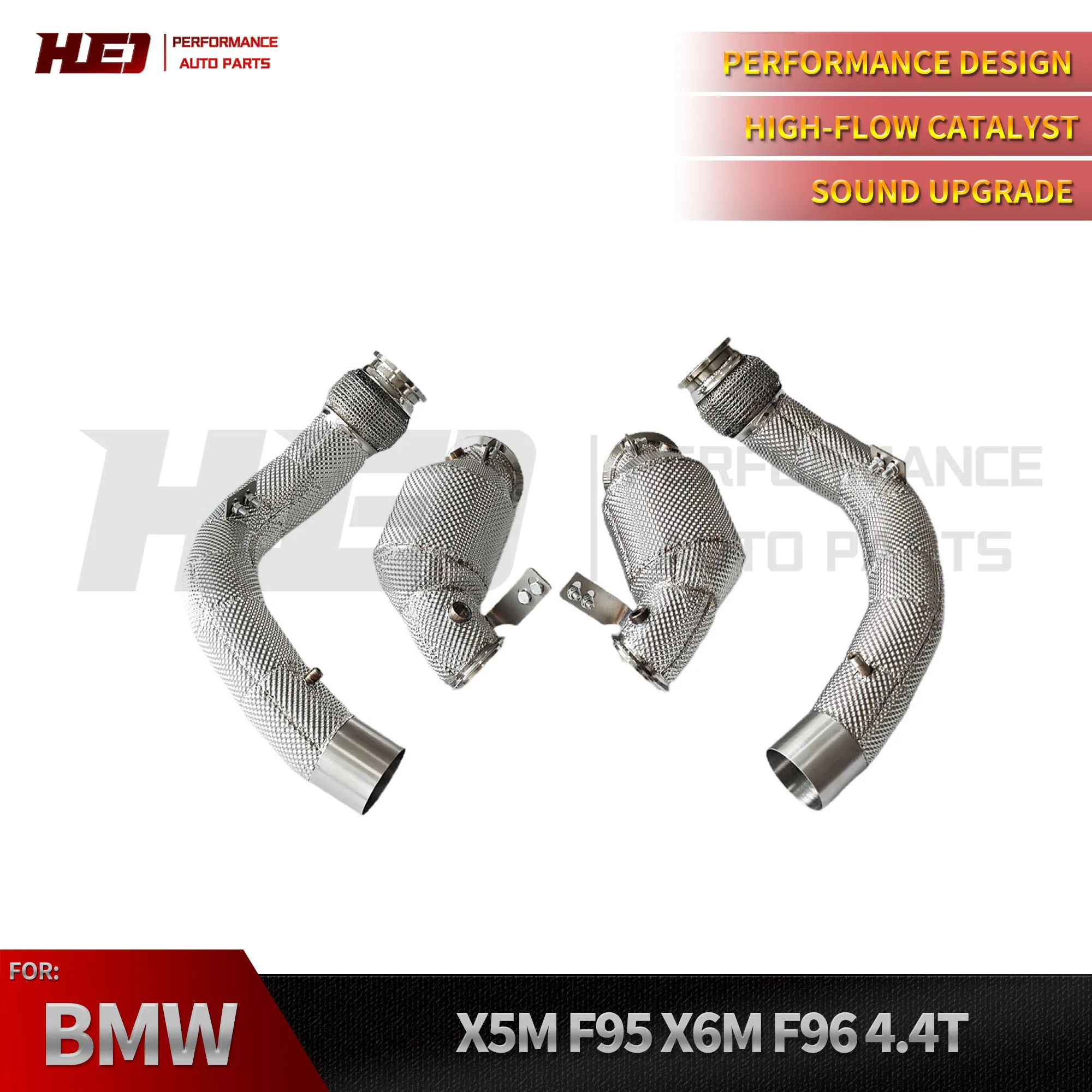 Sistema de Escape de Flujo Libre de Acero Inoxidable HEO OEM para BMW X5M/X6M F95/F96/LCI 4.4TT 2020+ con Protector Térmico y Downpipe