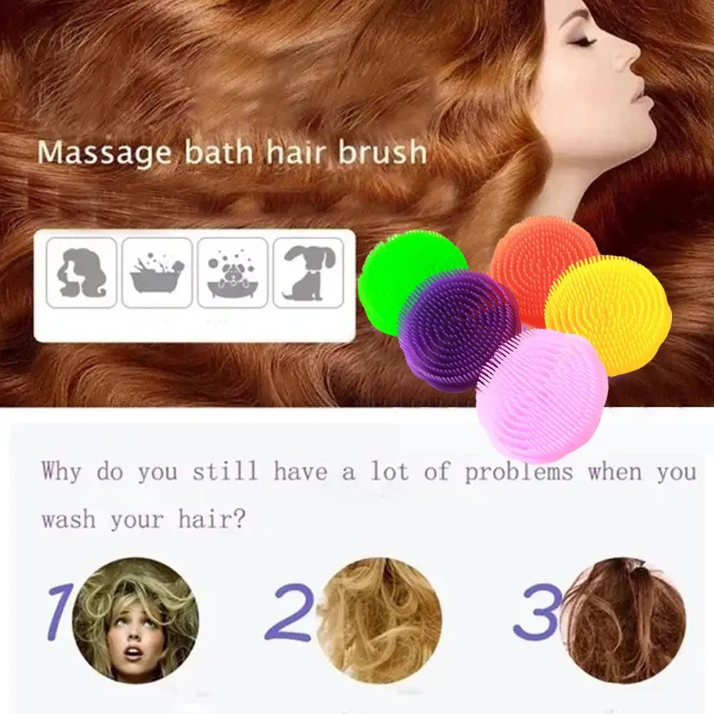 Siliconen Haar Wassen Kam Hoofd Massage Handheld Ronde Badkamer Shampoo Kam Borstel Bad Hoofdhuid Verzorging Haarborstel Producten Massa H1l1