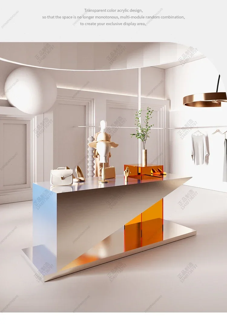 

Nakajima-Table à eau en acier inoxydable brossé, affichage acrylique personnalisé pour sac à chaussures