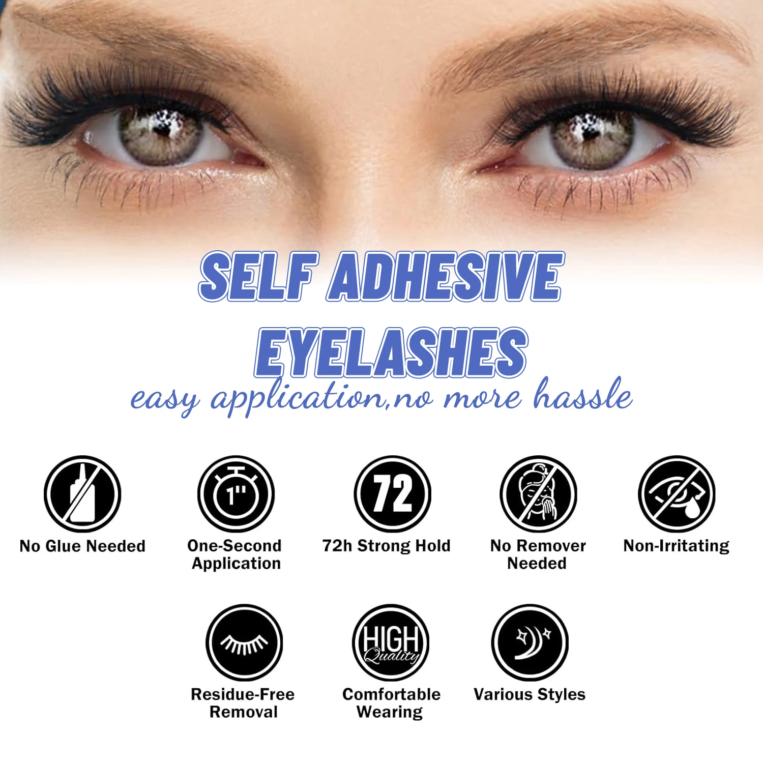 ขนตาปลอมแบบมีกาวในตัว 8-16 มม. คละแบบ 60 ชิ้น ขนตาธรรมชาติแบบนุ่ม ดีไซน์ D Curl ขนตาแบบช่อเล็กๆ น้ำหนักเบา ใช้ซ้ำได้ กันน้ำ เหมาะสำหรับการใช้งานในชีวิตประจำวัน