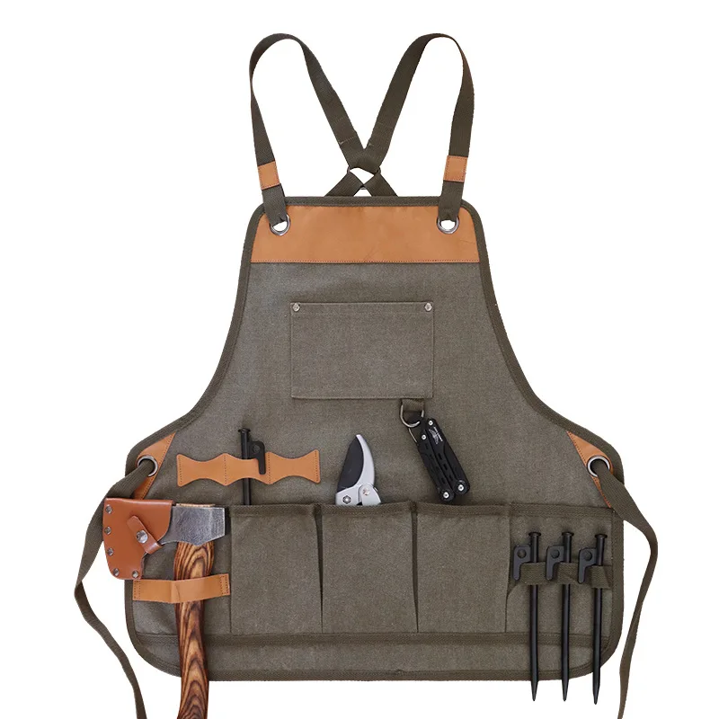 

EU American Thickened Outdoor Wear Resistant Waistcoat Gardener Carpenter Hairdressing Multifunctional Packet Waterproof Apron