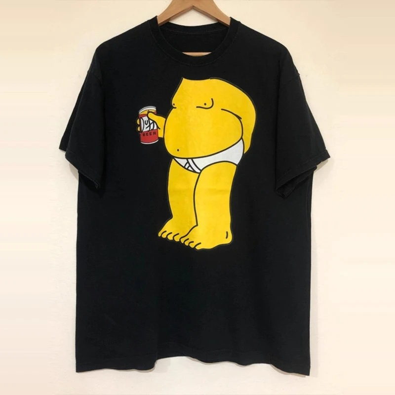 The Simpsons Cartoon Loose Retro American Street Style Casual Kurzarm-Baumwoll-T-Shirt mit Rundhalsausschnitt für Männer und Frauen Harajuku