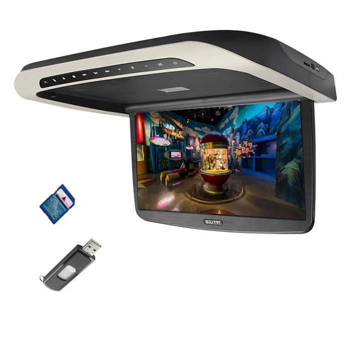 

Моторизованный откидной потолочный монитор ISO Factory 15,6 дюйма с HD IPS экраном и MP5 для автобусов и домов на колесах