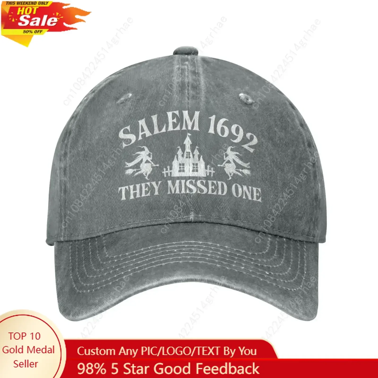 

Salem 1692 They Missed One Baseball Hat Classic Cap Funny Salem Halloween Witch Caps Men Women