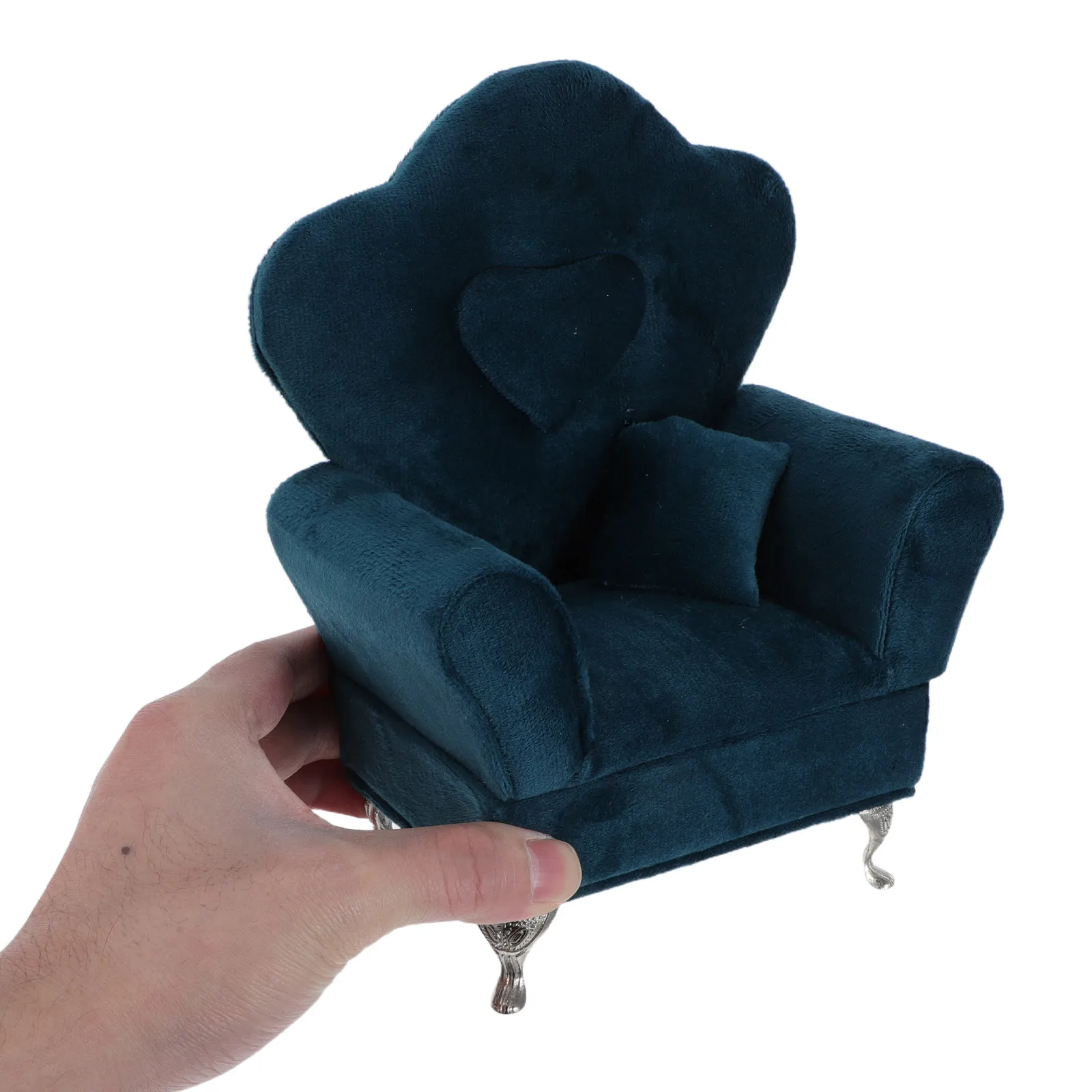 

Портативный органайзер для украшений в форме дивана, из мягкой ткани, с отделениями для ожерелий, серег и колец, 7.9x6.1x3.5 дюймов