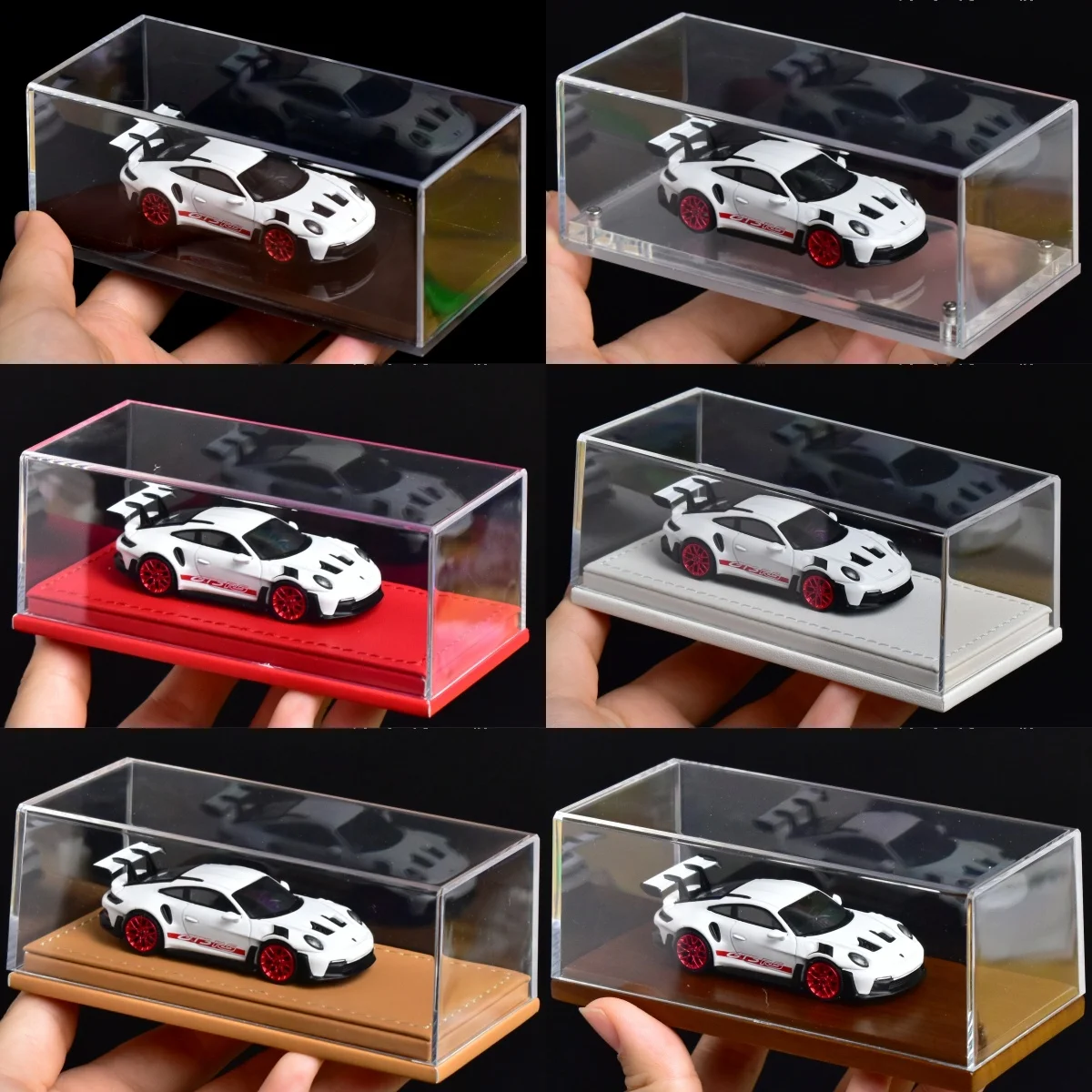 1:64 Acrylic Leather Bottom Universal Model Car Dust Box(Excluding car)