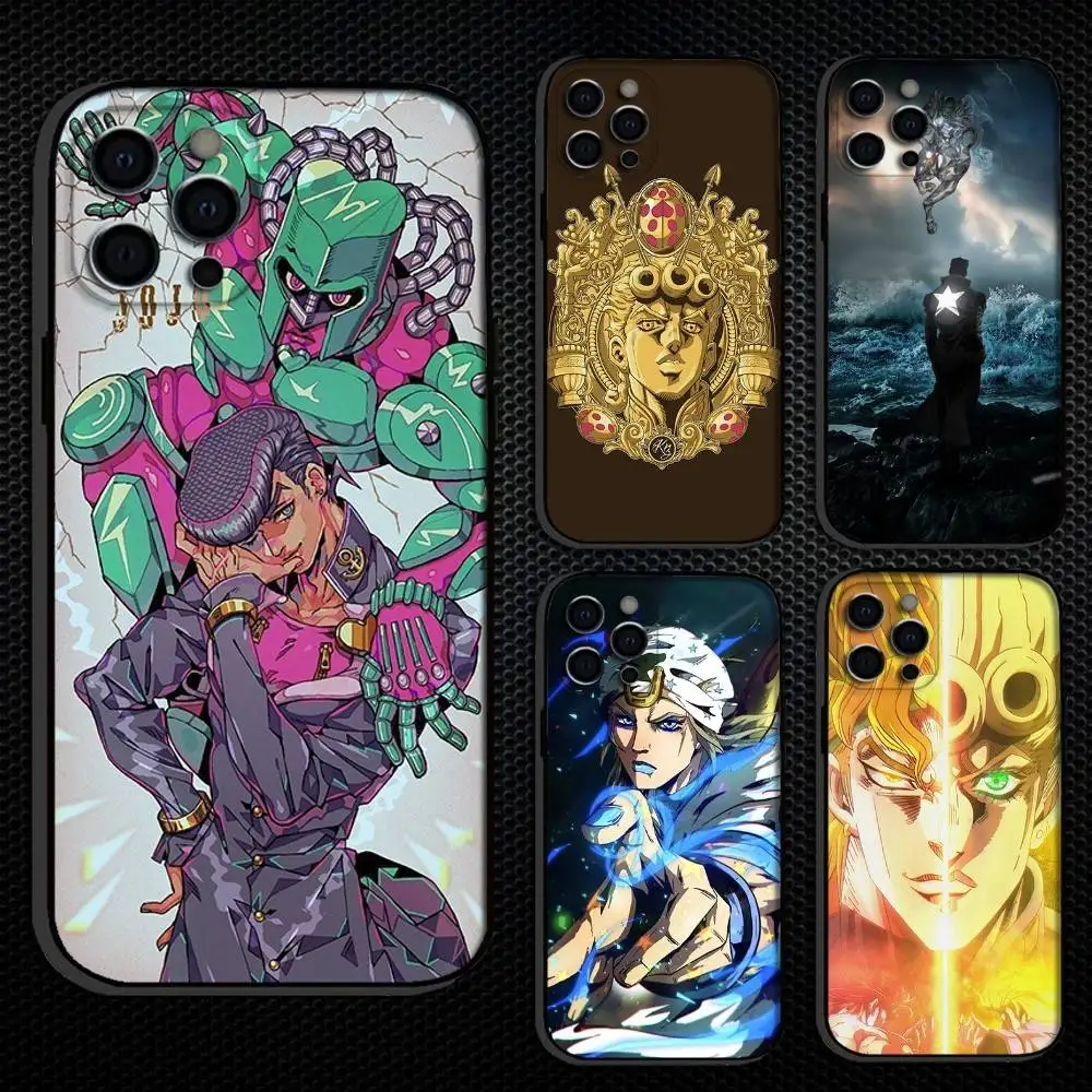 

Anime J-JoJo's Bizarre Adventure HOT Phone Case For iPhone 16,15,14,13,12,11 Plus,Pro Max, Soft Silicone Black Cover