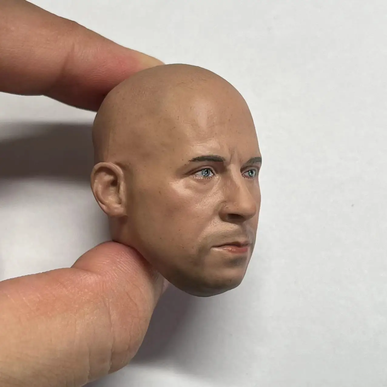 High Quality 1/6 Bald Vin Diesel Head Sculpt PVC Male Soldier Head Carving Model Fit 12'' Action Figure Body Dolls