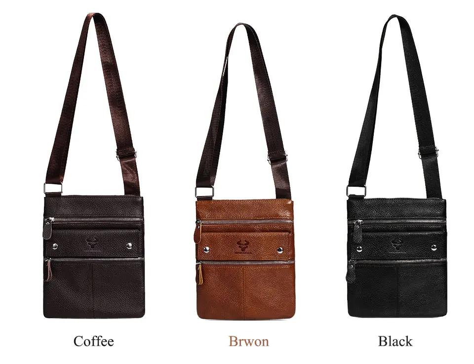 HUMERPAUL Umhängetaschen für Herren aus echtem Leder, große Kapazität, Schultertasche, multifunktional, kurz, für Reisen, Messenger-Pack – Detail 7