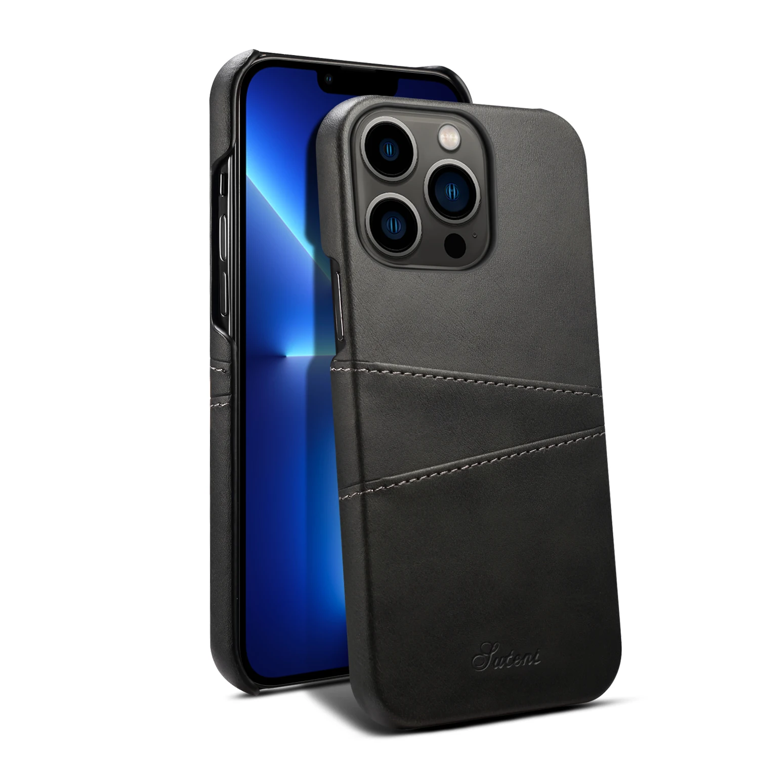 Case For Iphone 14 13 12 11 Pro Max 7 8 Plus Se2/3 Xs Max Dual-shockproof Luxury Simple Card Bag Mobile Phone Leather Case Cover