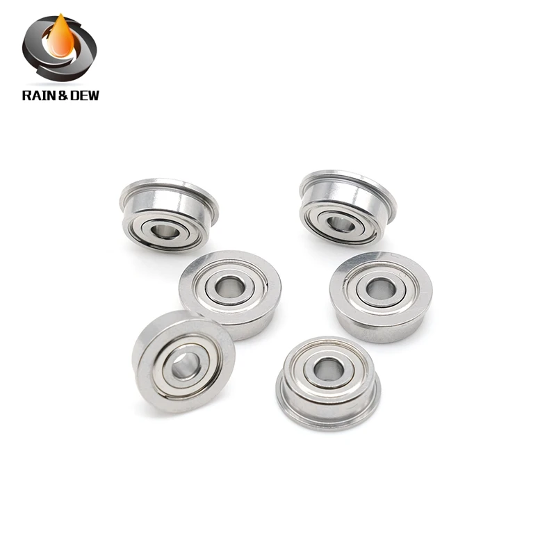 10Pcs 4X13X5mm Flange Ball  Bearing  F624ZZ ABEC-9  f624