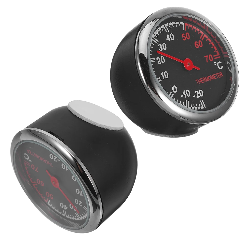 

2pcs Car Thermometer Accessories Dashboard Instrument Luminous Metal Temperature Monitor Waterproof Durable Dual Display High