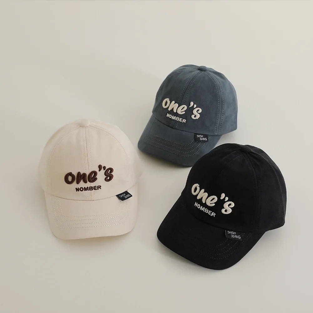 

New Casual Letter Baseball Cap Korean Embroidery Caps Children Autumn Adjustable Sun Hat Baby Classic Duck Tongue Hat