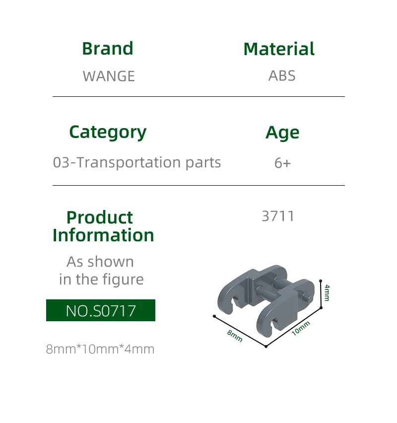 مجموعة سلاسل ربط فنية من Wange ، ملحقات ألوان Moc ، متوافقة مع الطوب ، ألعاب أطفال تصنعها بنفسك ، أجزاء تجميع ، من من من من من من من من من من كل قطعة #3