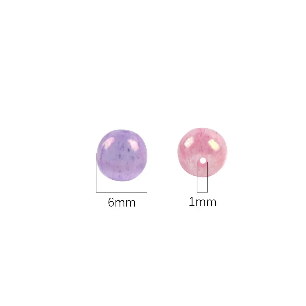 

50pcs 6mm Glass Cat Eye Beads Round Mixed Colors Spacer Beads For Jewelry Making DIY Necklace Bracelets Accessories