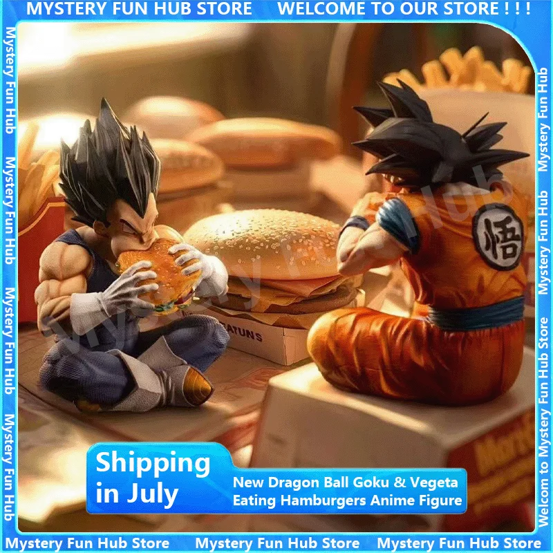 

Новая аниме-фигурка Dragon Ball: Гоку и Вегета, едящие гамбургеры, в сидячей позе, коллекционная модель, украшение для рабочего стола, игрушка, подарок