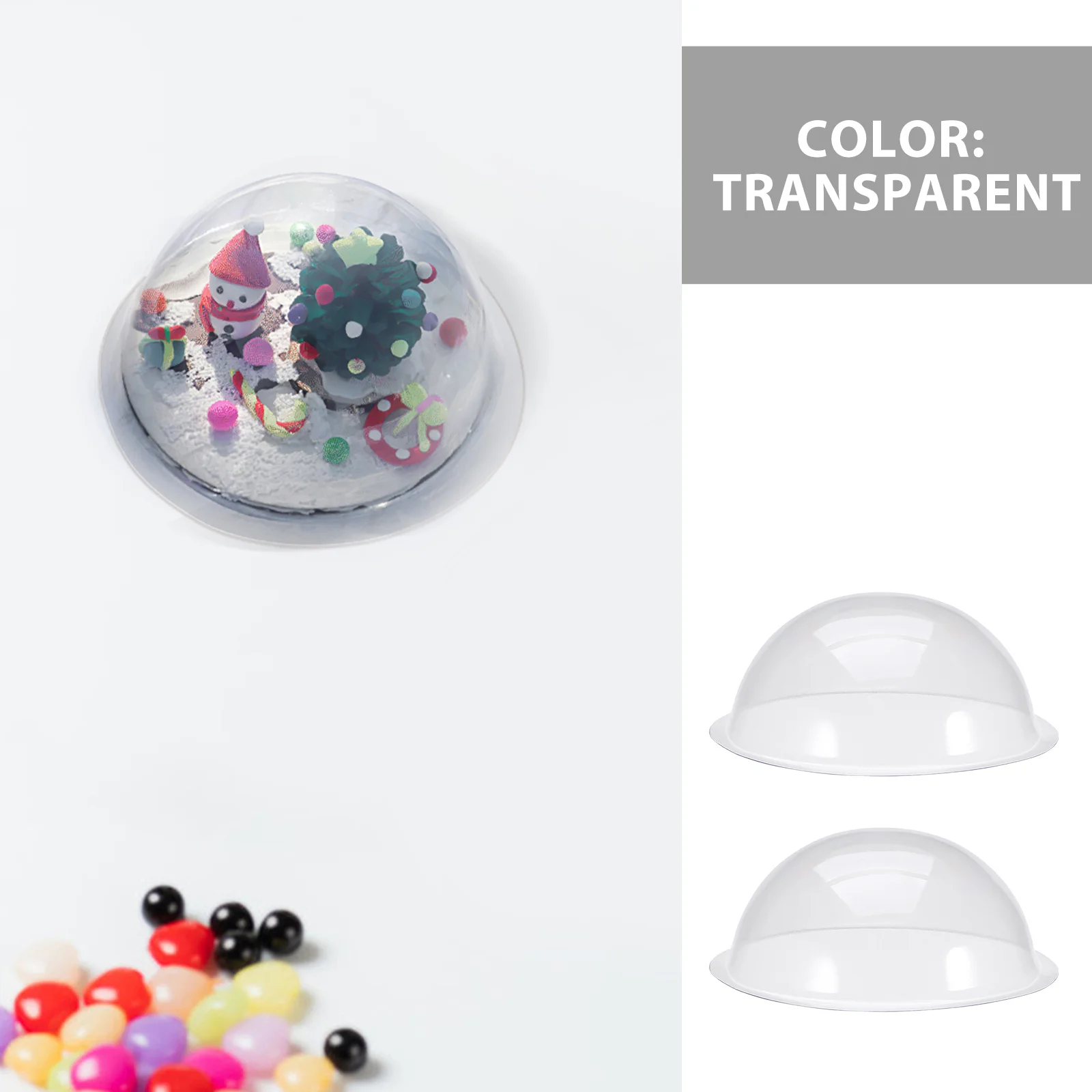 12Pcs Christmas Village Decorations Clear Plastic Domes for DIY Craft Projects Holiday Ornament Displays Snow Globe Hemisphere