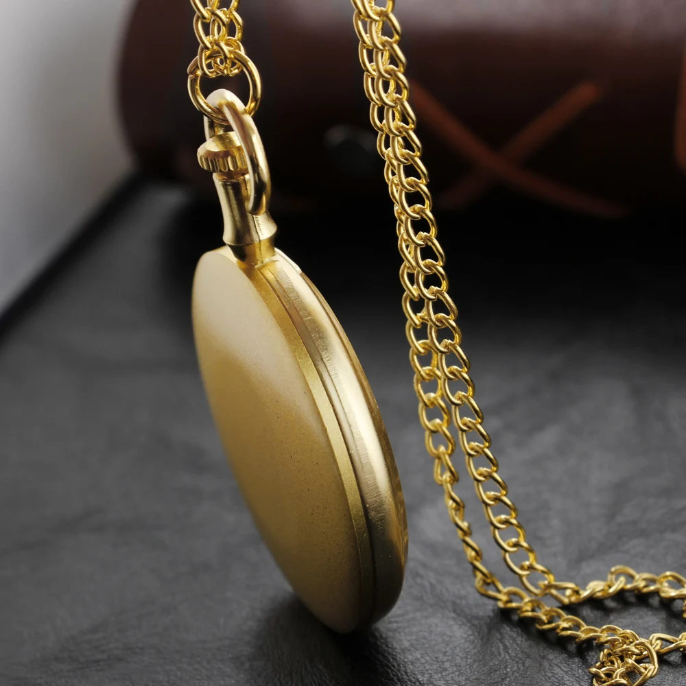 ساعة جيب كوارتز بمينا روماني بدون قبعة تاج، قلادة فاخرة للجنسين، هدية متطورة للرجال والنساء