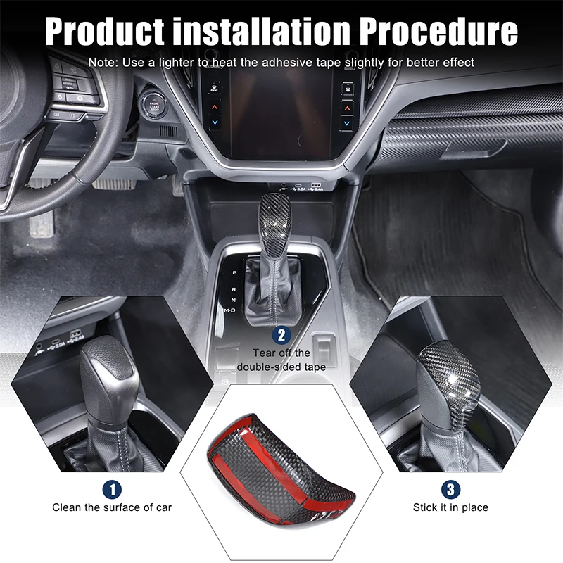 

1Pcs Real Carbon Fiber For Subaru Crosstrek 2023-2024 Car central control gear head decorative cover sticker Car accessories