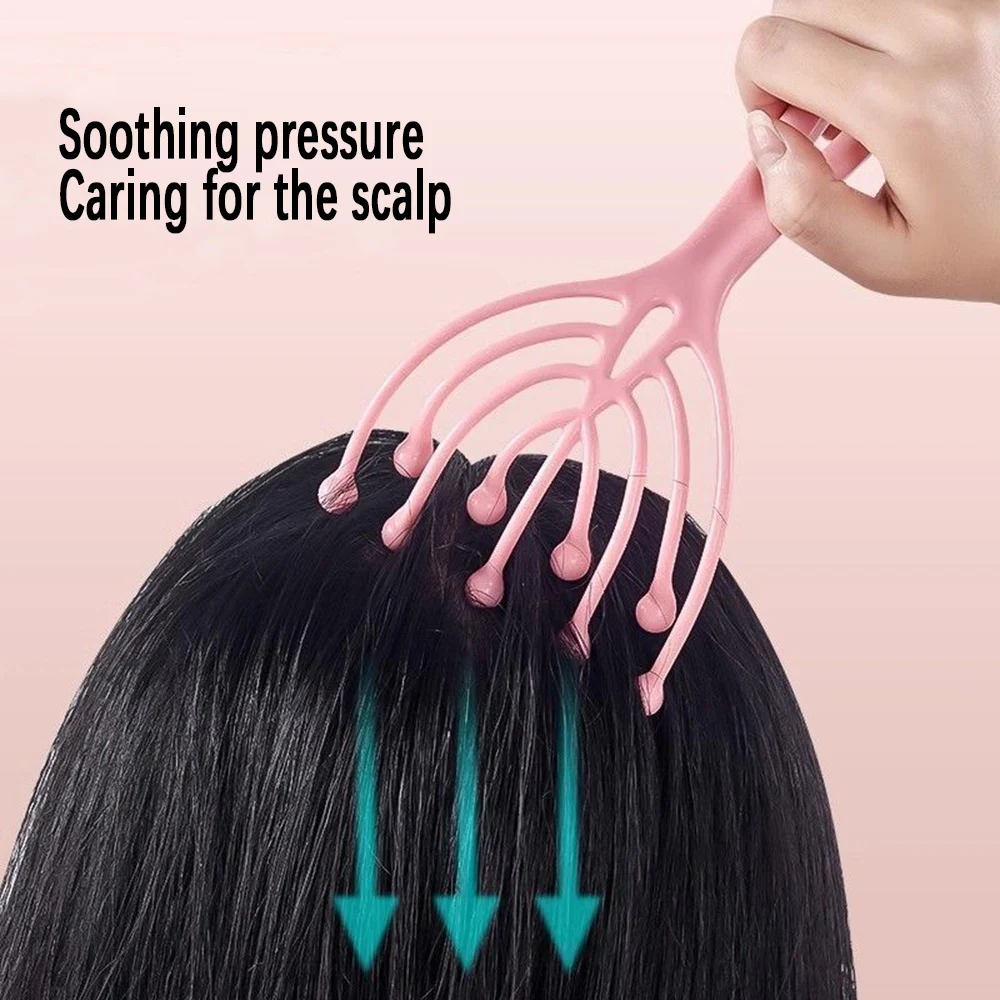 Nine Claw Massager, Pressure Relieving Scratching and Head Scratching Tool, Ball Operated Manual Head Massage Comb
