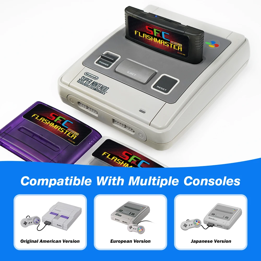 بطاقة ألعاب Super ED 3000 في 1 لـ Super Famicom مع كاسيت بطاقة TF سعة 8 جيجابايت لوحدة تحكم ألعاب الفيديو SFC