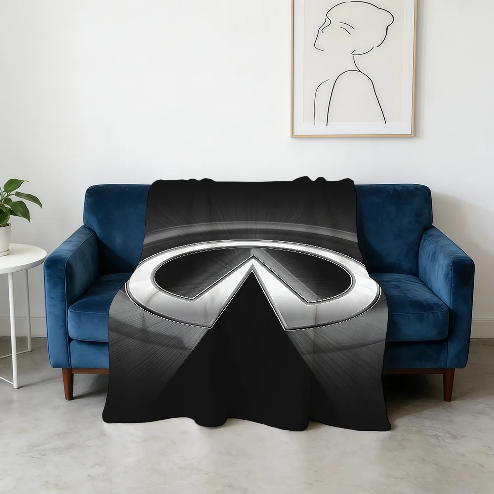 I-INFINITI-ES Car Logo Blanket Flannel Warm Soft Throw Blanket For Room Sofa Childish Birthday Gifts