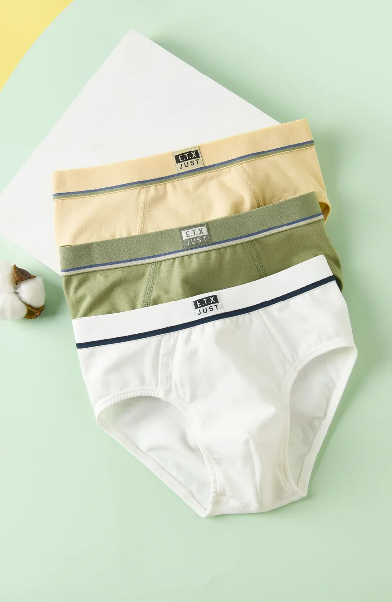 new children high quality solid boys cotton briefs panties kids underwear for 2-20 years old teenager 5pcs/lot student fashion