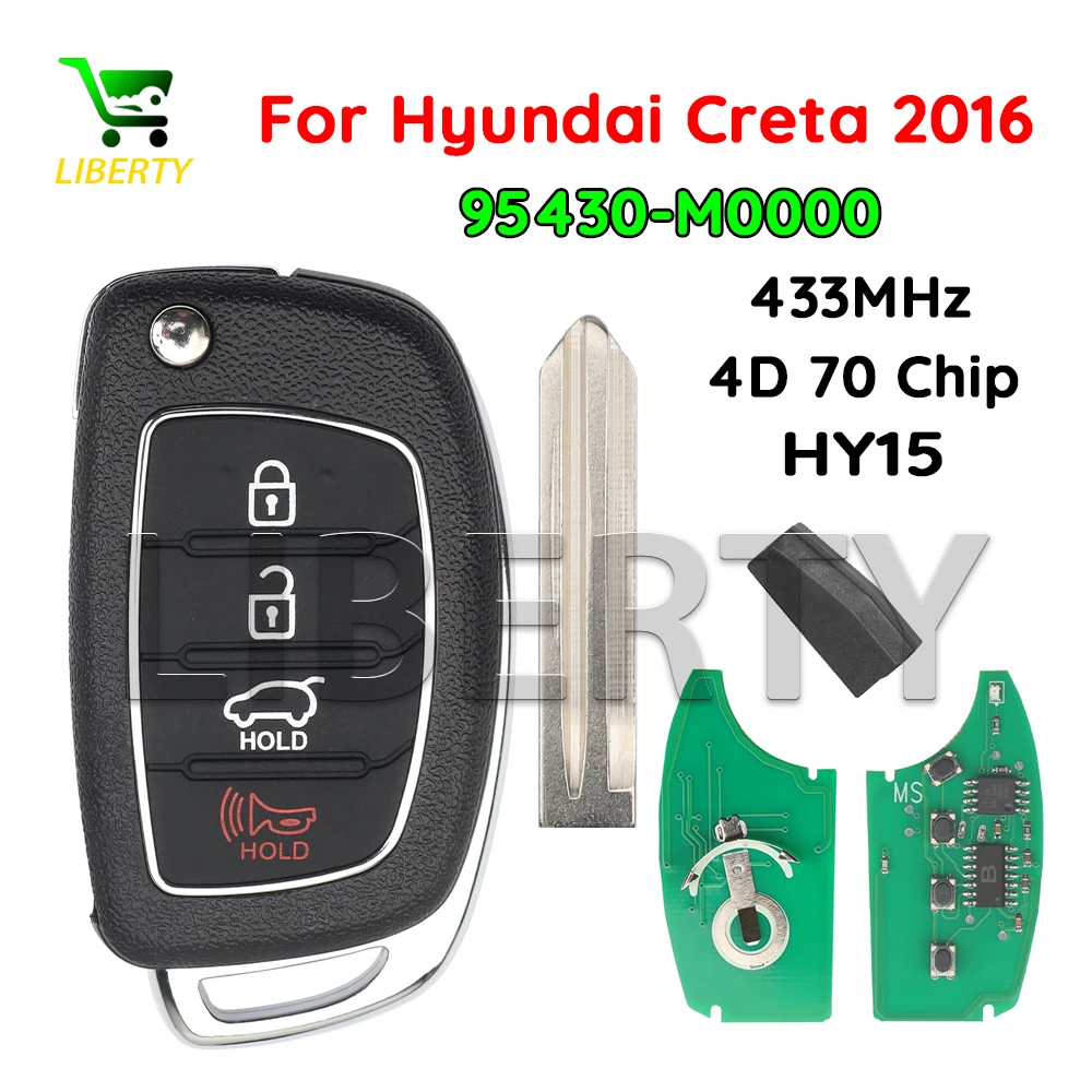 

Выкидной ключ-пульт для автомобиля 95430-M0000 для Hyundai Creta 2016, 433 МГц, 4D, чип 70, автоматическое складывание, НЕ смарт-ключ, 3 кнопки, без функции бесключевого доступа