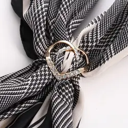 Elegant Fashion Fashion Jewelry Crystal Three-ring Scarf Ring Brooch Shawl Clip Scarf Buckle