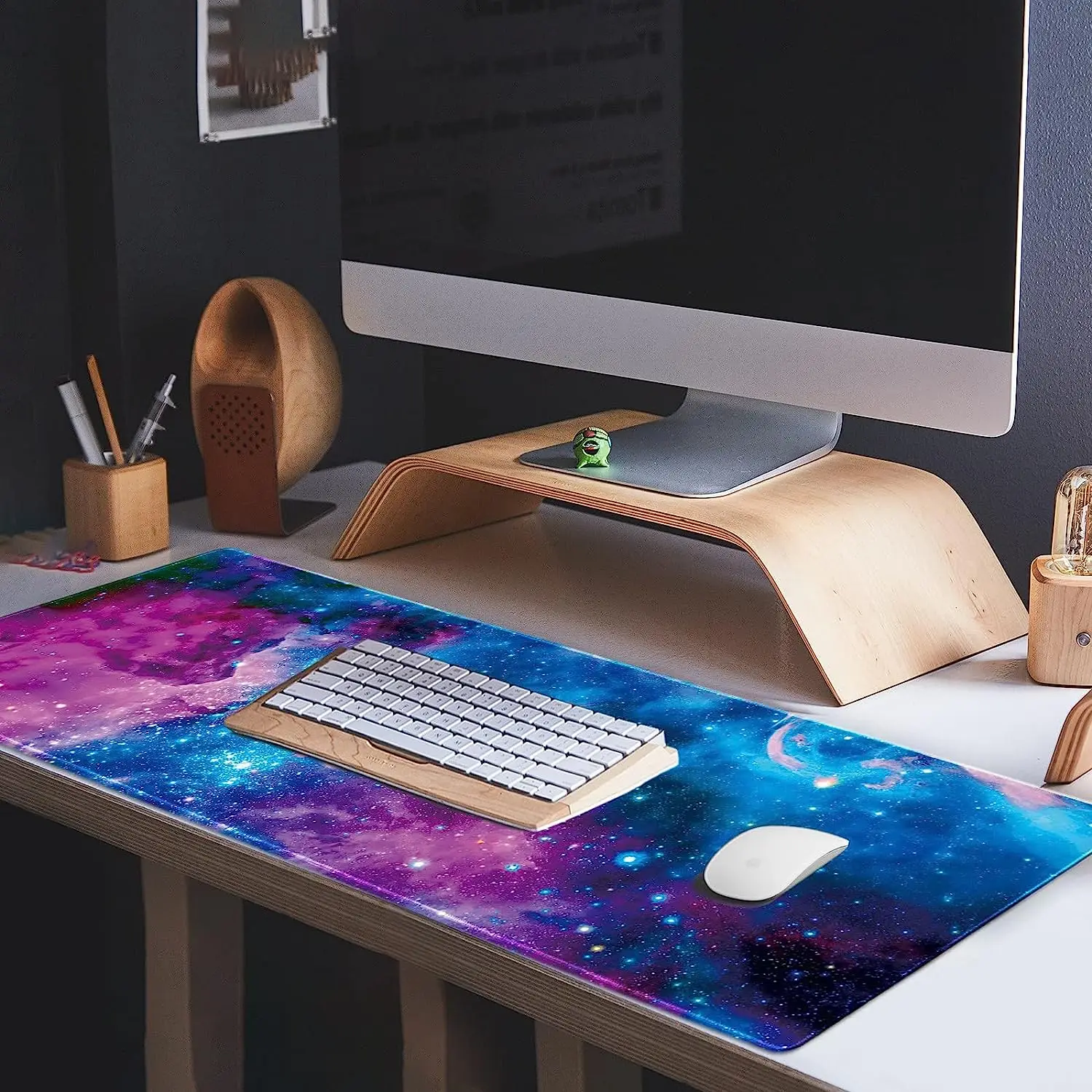 Mouse Pad 31.5''×12''inch XXL Gaming Mouse Pad with Non-Slip Rubber Base Stitched Edge Waterproof Mousepad for Office Keyboard