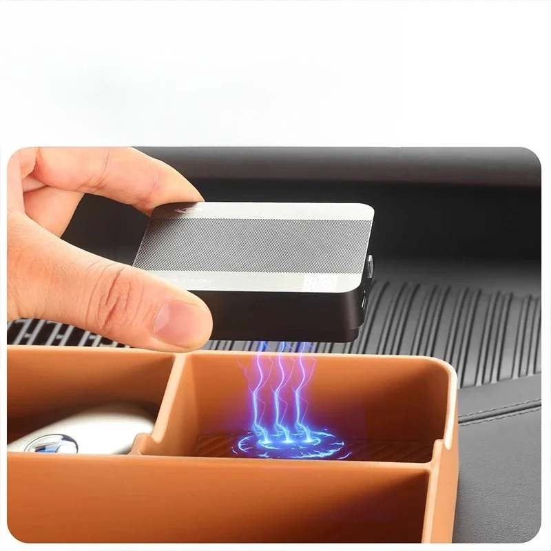 

For 2022-2025 Denza D9 Silicone Screen Rear ETC Storage Box Central Control Car Modification Interior Accessories Storage