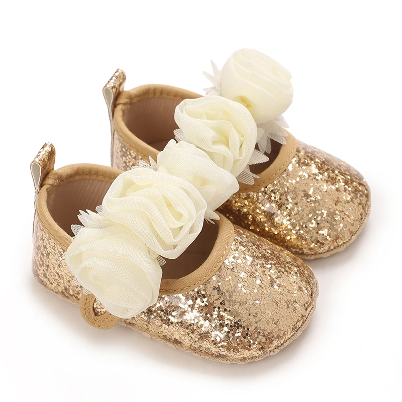 Fiori carini Scarpe da principessa per bambina 0-1 anni Scarpe da ginnastica casual con fiocco antiscivolo Primavera Bambino con suola morbida Primi