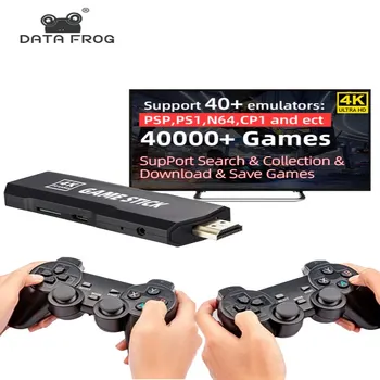 Data Frog GD10 Game Stick 4K HD Video Game Console Dual Wireless 2.4G Controller Retro Console TV Game Stick 128G 40000 Games for GBA Boy