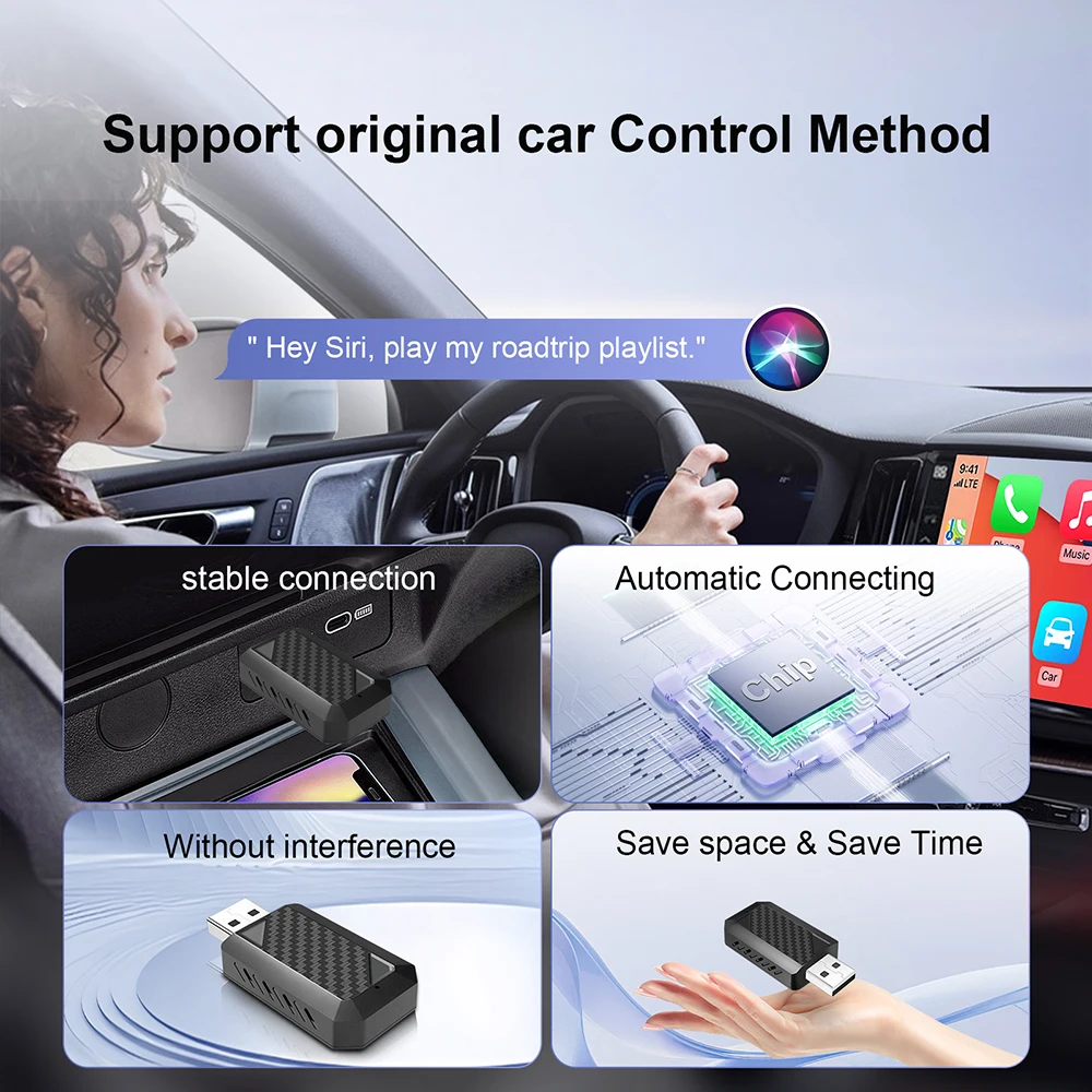 2 in1 Wired to Wireless CarPlay Android Auto Adapter for OEM Car Stereo With USB Dongle Smart Mini Box Plug and Play Bluetooth