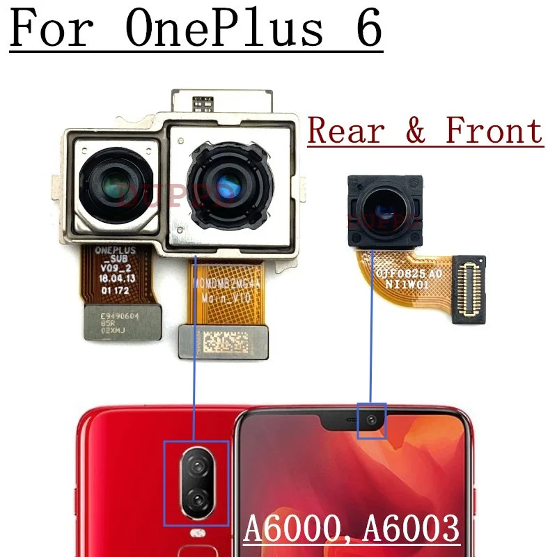 Original Front Rear Camera For OnePlus 6 6T Selfie Frontal Wide Backside Full Set Camera Module Spare A6000,A6003,A6010,A6013