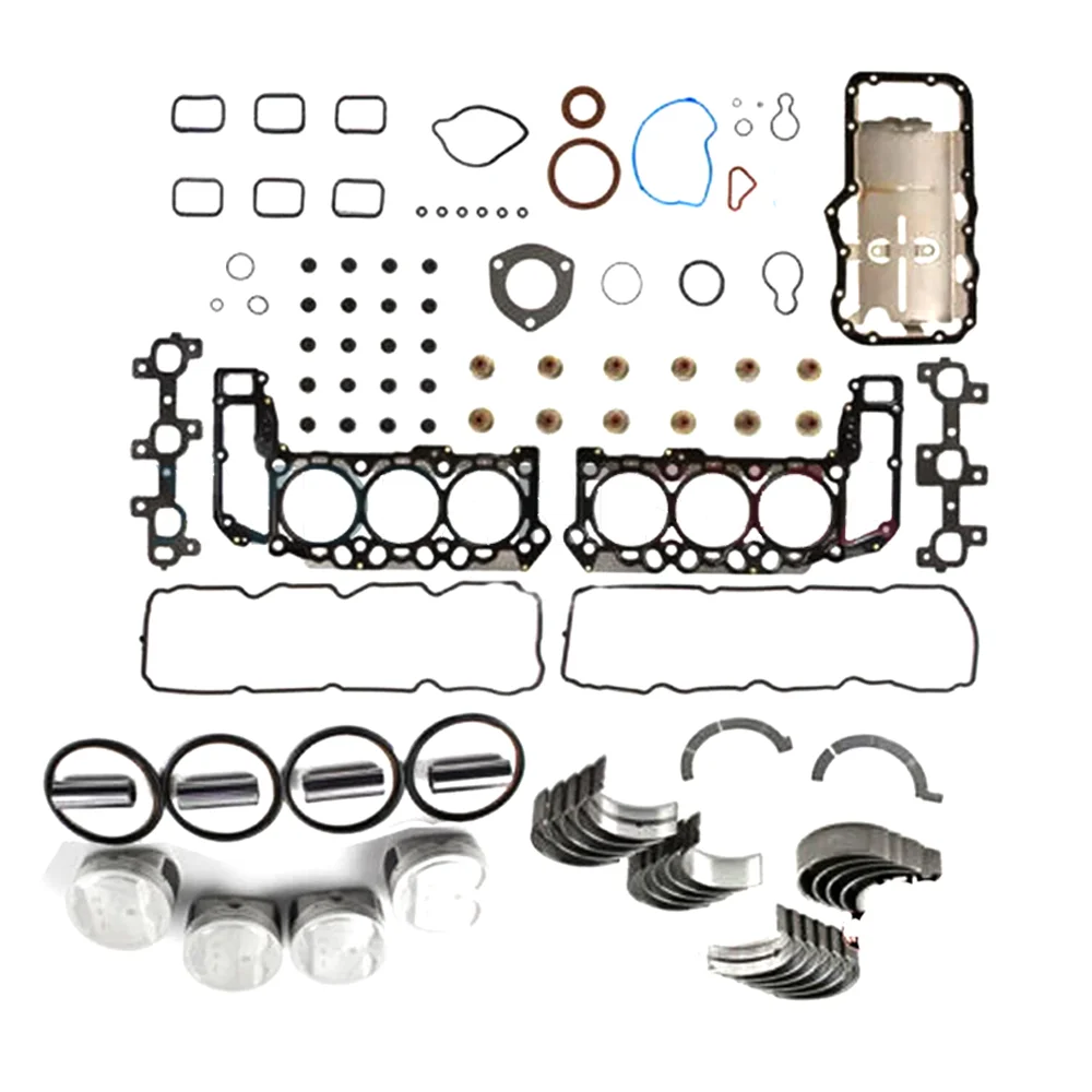 Engine Parts Full Gasket Set Pistons Bearings Fit 3.7 L V6 GAS For 05-09 Jeep Grand Cherokee Dodge Dakota Ram 1500 Nitro 3.7L