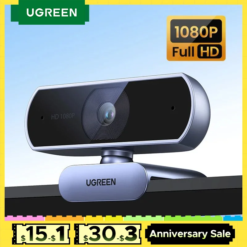 UGREEN USB Webcam 1080P HD Mini Webcam For Laptop Computer Web Camera Dual Microphones for Youtube Zoom Video Calling 2K web cam