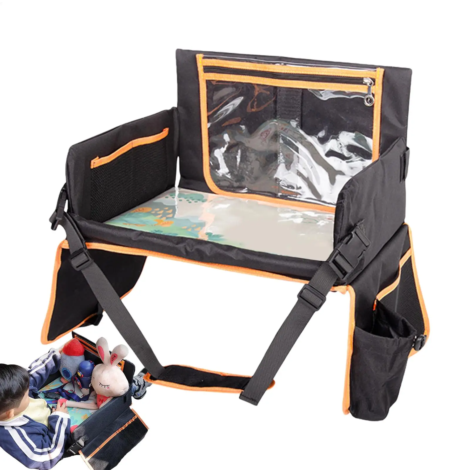 

Kids Car Tray Travel Tray For Kids Car Seat Tablet Holder Stand Desk Organizer For Lap Carseat Snack Cup Baby Laptop Bed Toddler