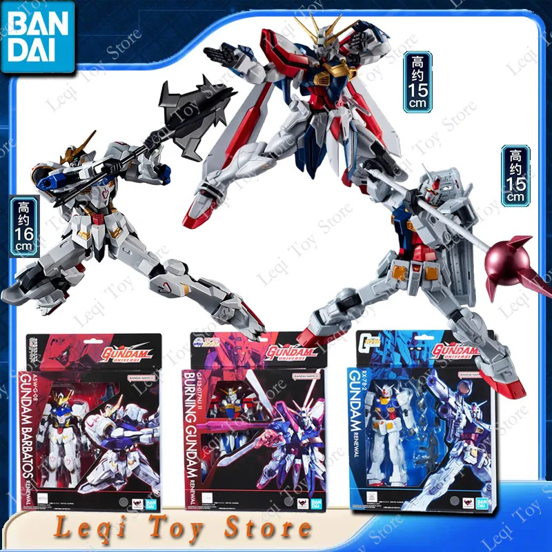 Oryginalne figurki akcji Bandai GUNDAM UNIVERSE RX-78-2 GF13-017NJ II BURNING ASW-G-08 GUNDAM BARBATOS, zabawki, model do kolekcjonowania, prezent