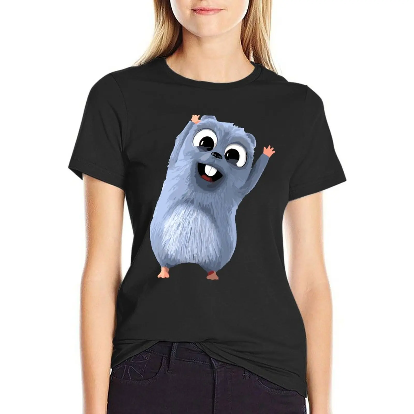 

happy Grizzy and Lemmings cartoon T-Shirt graphics oversized shirts graphic tees kawaii clothes t-shirt dress for Women sexy