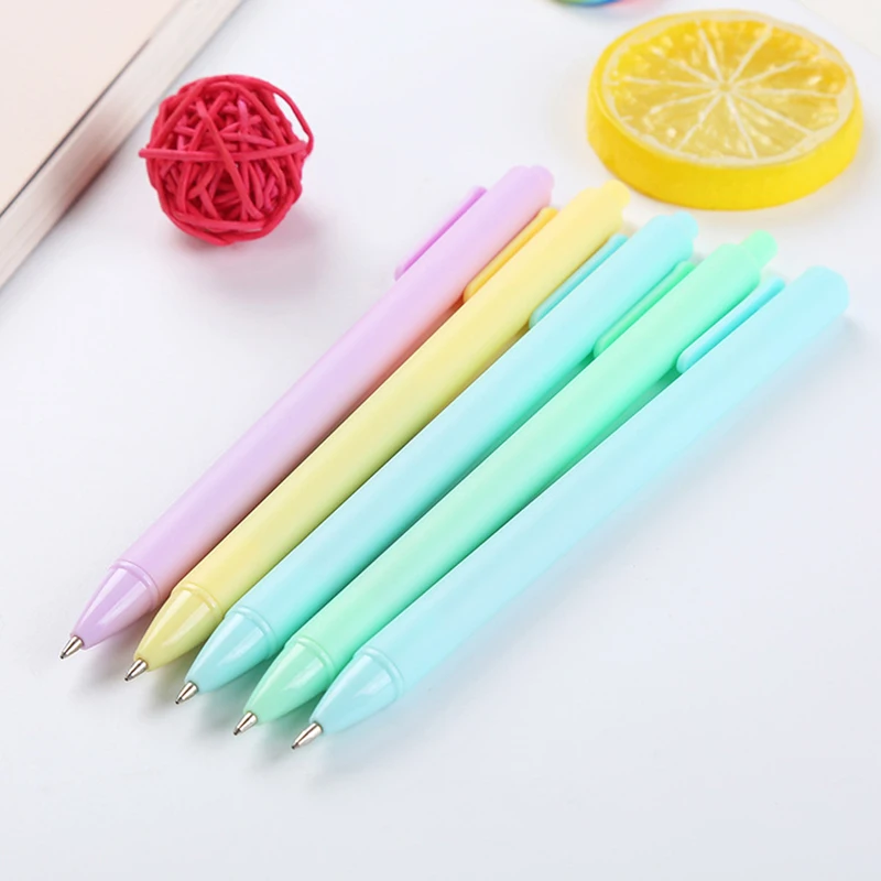 10pcs Sweetheart Macaron Color Press Gel Pen Give Love Cute Ballpoint Pen  Student Office Kawaii Signing Writing Stationery Gift