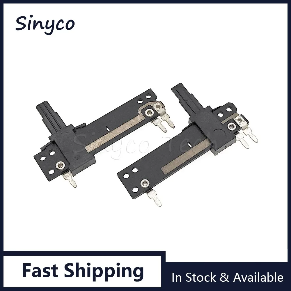 2PCS Total Length 40MM Straight Slide Potentiometer B50K B100K SC-207N 4CM Single 3Pin Mixer Fader 50K 100K Ohm Handle 12mm