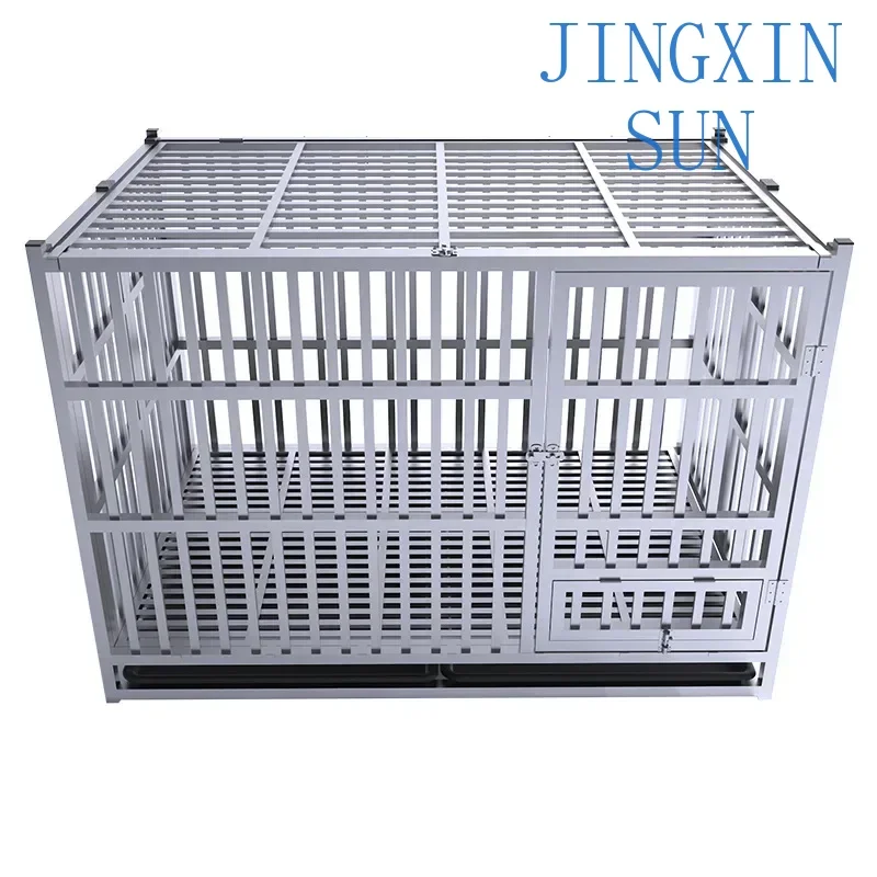 Heavy Duty Rolling Dog Veterinary Cages Stainless Steel Metal Dog Kennels Large For Dogs Pet Cages