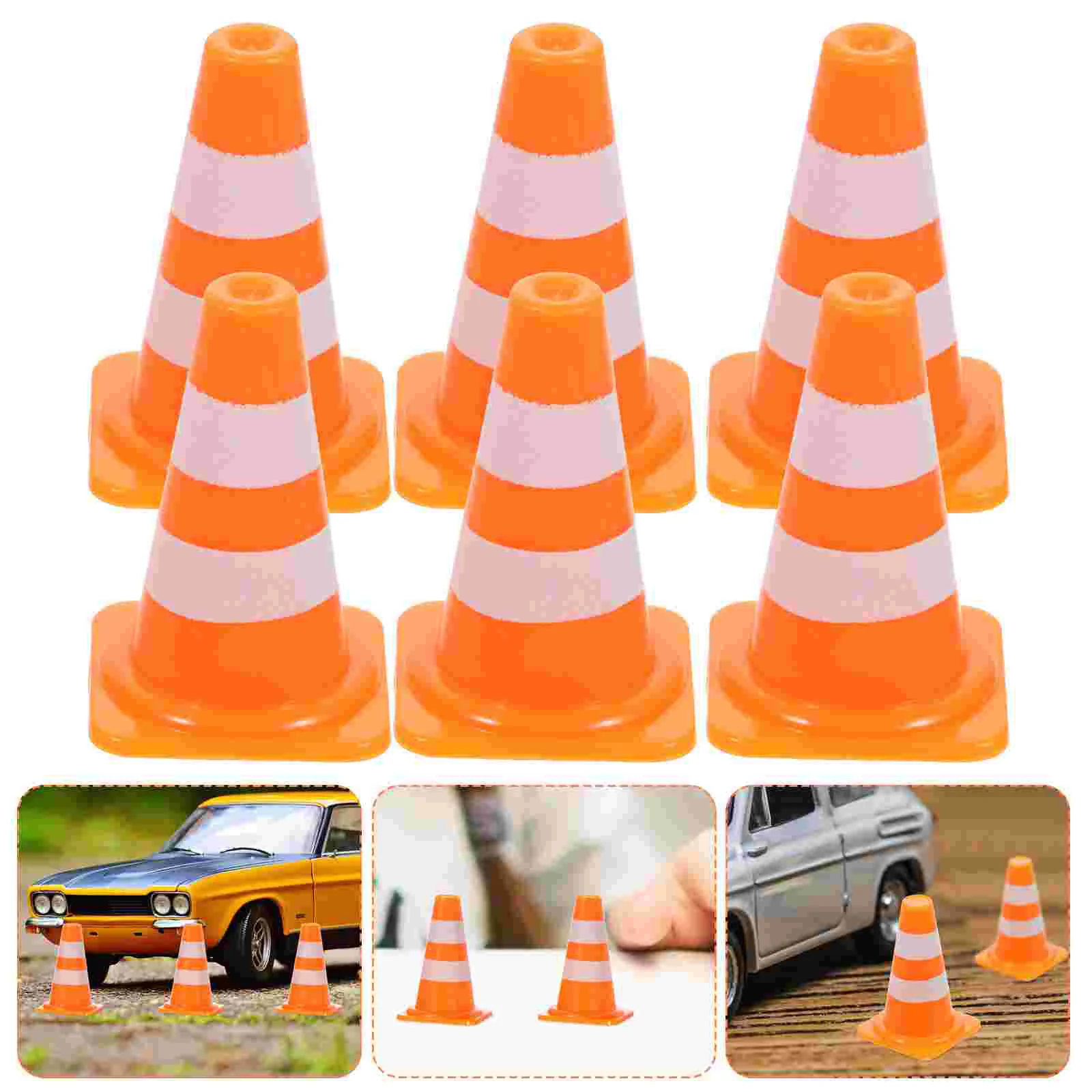 50 Pcs Fence The Sign Roadblock Simulation Props Man Traffic Cones Toy Plastic Kids and Signs Roadblocks