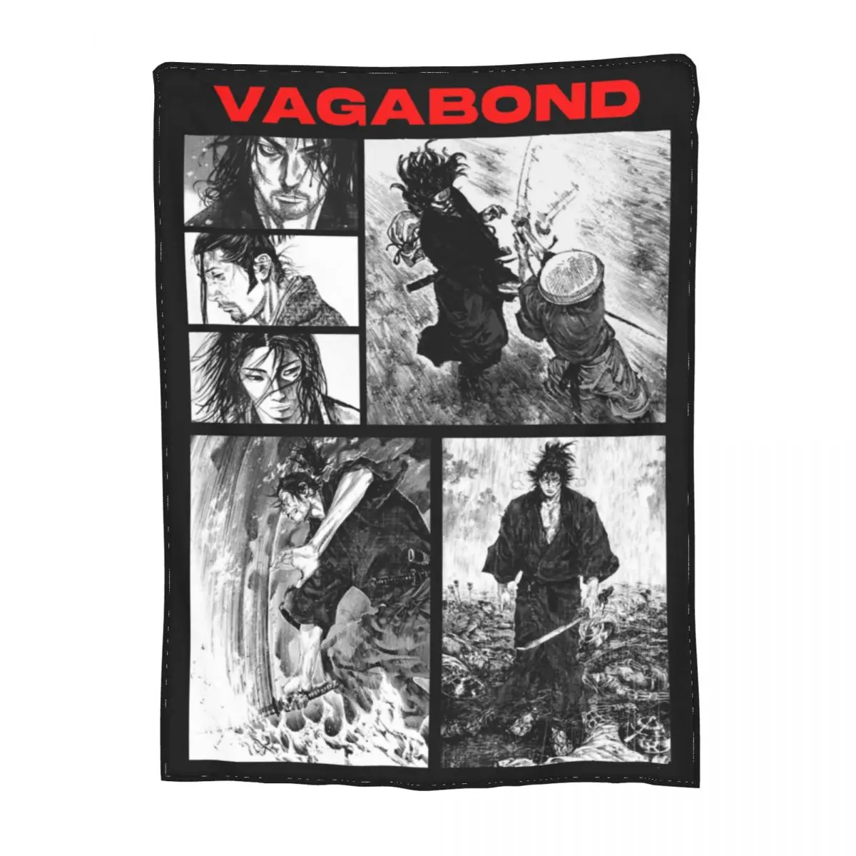 

Comfortable Anime Vagabond Manga Musashi Miyamoto Blanket Merch Room Decorative Samurai Takezou Shinmen Blanket Throw